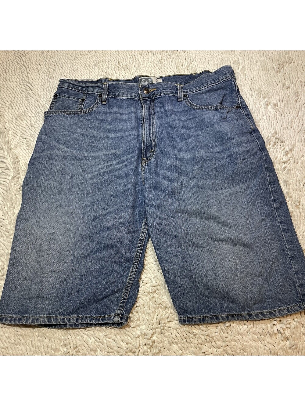 Y2K Levi Strauss Signature Jean Shorts Men's Sz 38 Blue Denim Loose Fit Baggy